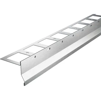 Podlahová lišta ACARA BP9/1 balkonová lišta, nerez V2A kartáč s okapničkou a drenáží, 33 mm, 85 mm, 2,5 m AABAN BL 3385-D