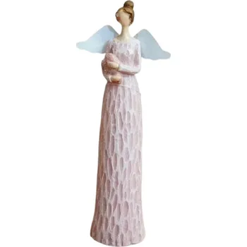 Vánoční dekorace Okřídlený anděl - růžový (15cm)