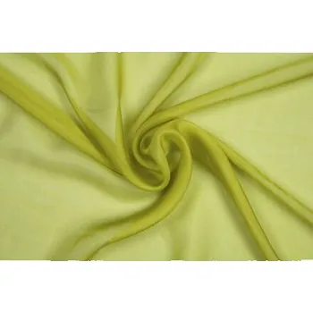 Hedvábný šifon, olivově zelený, sartor.cz