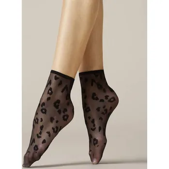 Dámské ponožky Vzorované silonkové ponožky Fiore Doria G 1076 Velikost: ONE SIZE, Barva: Černá