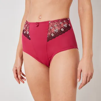 Kalhotky Blancheporte Stahující kalhotky Caminata zn. Confidence Lingerie® z mikrovlákna s výšivkou třešňová 42/44
