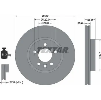 Brzdový kotouč Brzdový kotouč TEXTAR 92307705