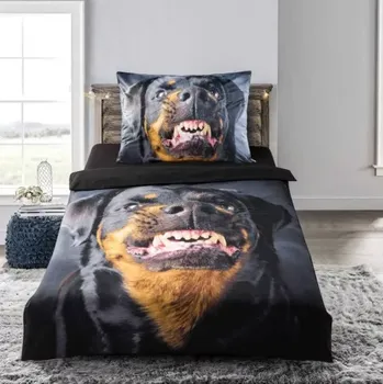 Povlečení POVLEČENÍ S 3D EFEKTEM 140x200/70x90cm - ROTVAJLER