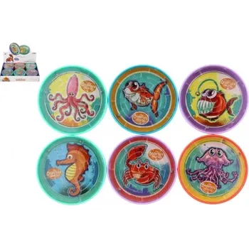 Hlavolam Teddies Bludiště Hlavolam s kuličkou Mořský svět 9 cm