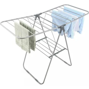 Věšák Herzberg Home & Living Herzberg HG-04494: Dvoupatrový skládací ocelový věšák na sušení oděvů