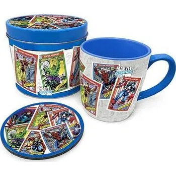 Dárkový set Marvel retro - keramický hrnek (370 ml) a podtácek