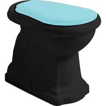 Klozet Kerasan RETRO WC mísa stojící, 38,5x59cm, zadní odpad, černá mat