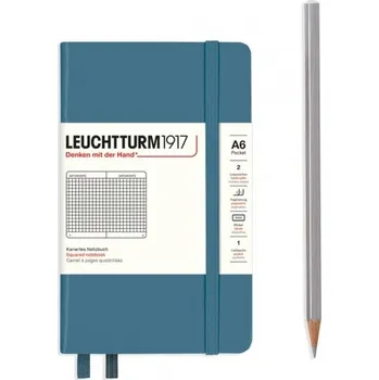 Sešit Stone Blue, Pocket (A6), 187 p., squared