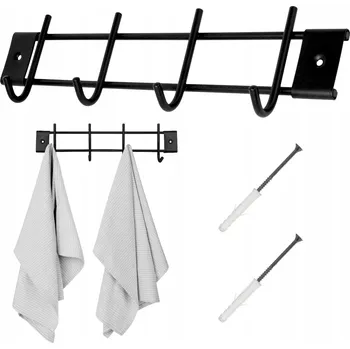 Věšák NÁSTĚNNÝ VĚŠÁK S HÁČKY NA RUČNÍKY, OBLEČENÍ A KLÍČE