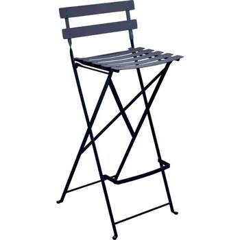 Tmavě modrá kovová skládací barová židle Fermob Bistro