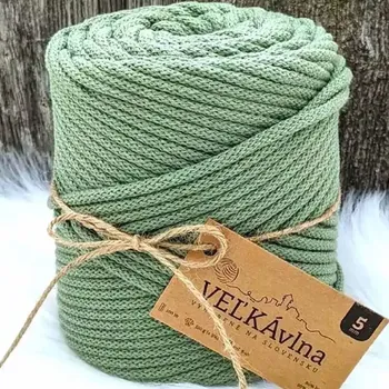 Příze Velká vlna Špagát 5mm Šalvěj (Špagátová příze 5mm Salvia)