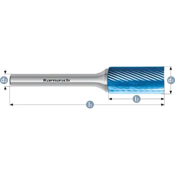Fréza Karnasch 115013115 | B (ZYB) - Válcová fréza s čelním ozubením HP-5 16,0x25x6-70 mm, povlakované