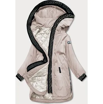 Světle béžová dámská bunda s kapucí (B8100-51) odstíny béžové 50