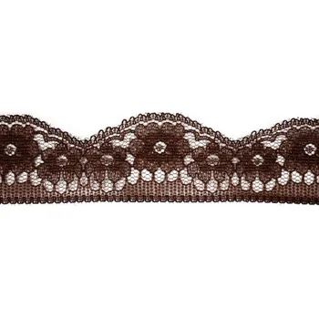 Stuha Krajka silonová hnědá 73108 28mm - Hnědá, 28mm