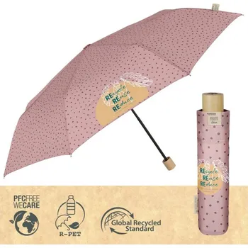 Deštník PERLETTI GREEN Dámský skládací deštník/starorůžová, 19113