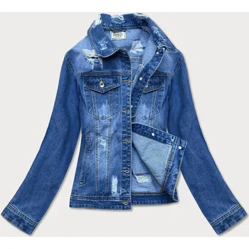 Světle modrá džínová bunda s protrženími (D3362) odstíny modré XL (42)