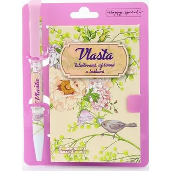 Blok Magnetický bloček s propiskou VLASTA