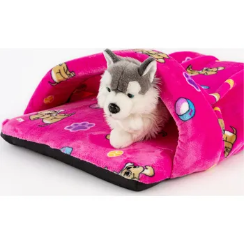 Pelíšek pro psa Pelíšek - růžová varianta s motivy Velikost matrací 68x50cm