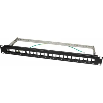 Serverovna LOGILINK NK4042 LOGILINK - Keystone Panel pro 24 Keystone Jacks / Coupler, stíněný, černý