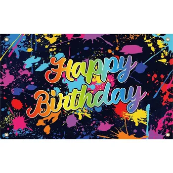 Party dekorace Narozeninová dekorace graffiti velký závěsný banner Happy Birthday