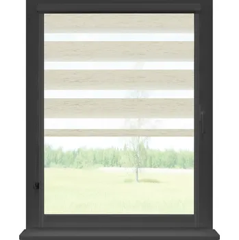 Roleta Dekodum Roleta den a noc v antracitové kazetě premium, barva látky Béžová Šířka (cm): 102, Výška (cm): Standardní (do 150 cm), Strana mechanismu: Levá