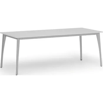 Psací stůl B2B Partner Jednací kancelářský stůl PRIMO OMEGA, 200x90 cm, šedá podnož, bílá