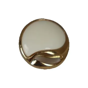 Knoflík Knoflík dámský DILL 250979 BÍLOZLATÝ PLASTOVÝ - Bílozlatá, 18 mm