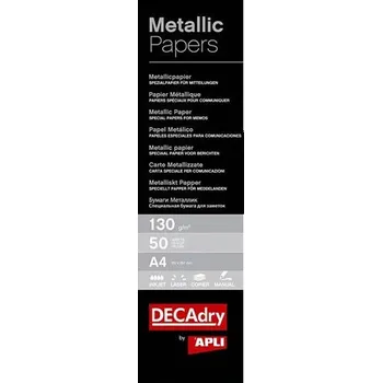Kancelářský papír Metalický papír A4 130 g - stříbrný 50 ks