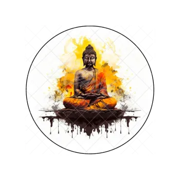 Jedlá dekorace na dort BUDHA, VARIANTA Fondánový list 1834