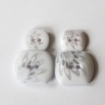 Knoflík Knoflík bílý průhledný 39/36 - Bílá, 15x7 mm