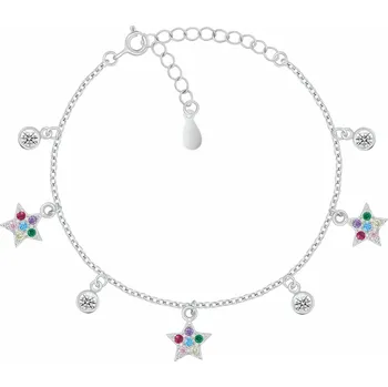 Náramek Brilio Silver Třpytivý stříbrný náramek s hvězdičkami BRC147WRBW + 2 měsíce na vrácení zboží