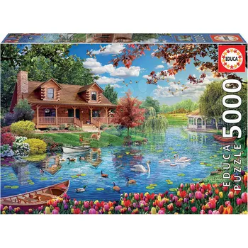 Puzzle Educa Dům u jezera 5000 dílků