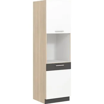 Kuchyňská linka RUTHIN, vysoká skříňka D60P, bílý lesk + vyzvednutí ZDARMA