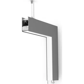 Ledshopik Svítidlo SERPENT tvar L90 PW | závěsné | svit up-down | stříbrné | prizma | 3000K | ON-OFF