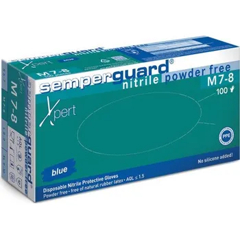 Pracovní rukavice SEMPERGUARD Rukavice SEMPERGUARD XPERT, nitril, nepudrované, modré, 100 ks - cena za balení 100 ks A5055/10 10 Modrá odstíny