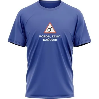 Výtvarná sada Tričko Pozor, ženy! Kaňour! - pánské L modré - Na sebe