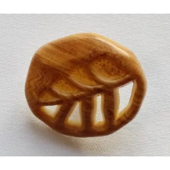 Knoflík Knoflík dámský DILL 20214 LIST PŘÍRODNÍ velký PLASTOVÝ - Přírodní, 25 mm