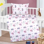 Dětské povlečení do postýlky JEDNOROŽEC, růžové, bavlna hladká, 100x135cm + 45x60cm