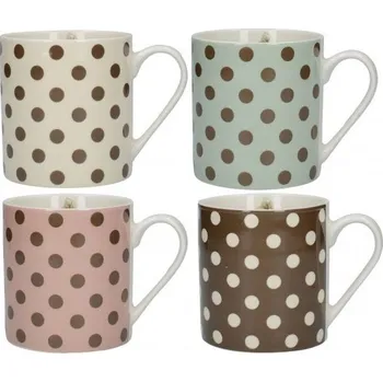 Sada 4 porcelánových hrnků Cottage Flowers, 60 ml