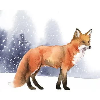 Nášivka NAŽEHLOVAČKA - Liška s modrým pozadím