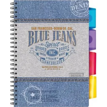 Sešit Spirálový sešit A5 s pořadačem Blue jeans