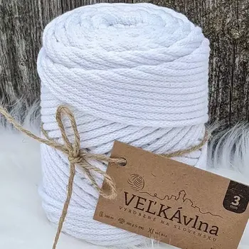 Příze Velká vlna Špagát 3mm Sněženka (Špagátová příze 3mm Snežienka)