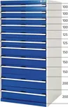 Dílenská zásuvková skříň, Bott SL-87, výška 160 cm, 11 zásuvek