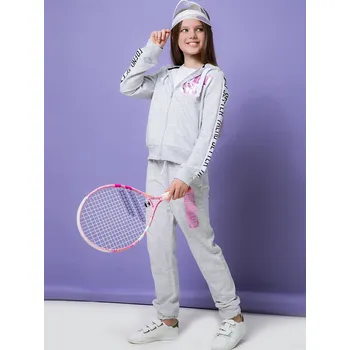 Dívčí mikina Dívčí mikina s kapucí Trend Setter - šedý melanž 158