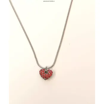 Náhrdelník Náhrdelník červené srdce se SW kamínky (Přívěšek srdce)