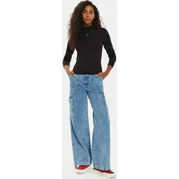 Dámská halenka Tommy Jeans Halenka Tjw Essential Mock Neck DW0DW19830 Černá Slim Fit XXS