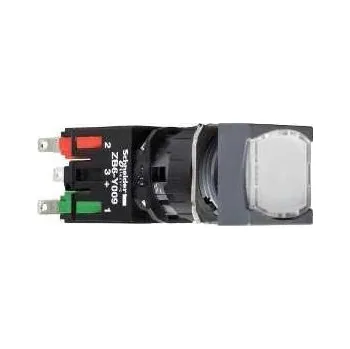 vypínač a zásuvka Schneider Electric XB6CF1B5B Ovládač stiskací prosvětlený lícující s aretací, 1 Z + 1 V - bílý