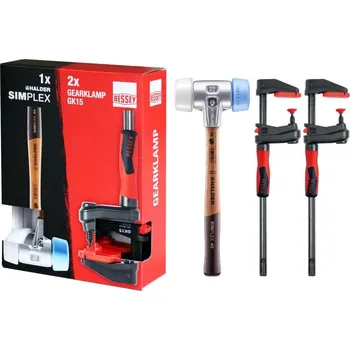 Bessey | Halder | truhlářský set měkkého kladiva a 2 x svěrka