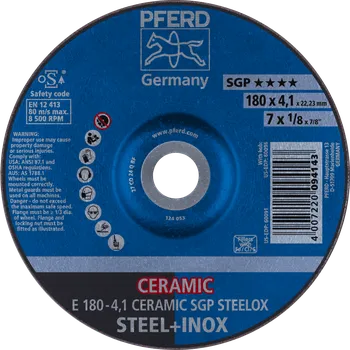 Brusný kotouč Pferd 62100180 | Brusný kotouč 180 x 4,1 x 22,23 mm, CERAMIC SGP STEELOX