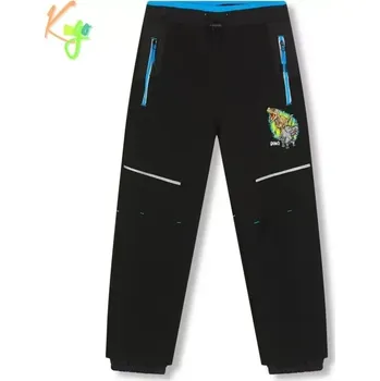 Dětská móda Chlapecké softshellové kalhoty zateplené Kugo HK5612, černé / tyrkysový zip